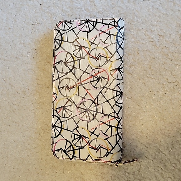 Fossil Handbags - Fossil Zipper Wallet w Bicycle Pattern